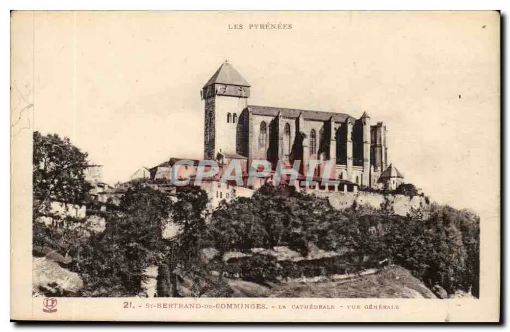 St-Bertrand-de-Comminges — La catedral — vista general — Fototipia Labouze Frères, Toulouse - Anverso