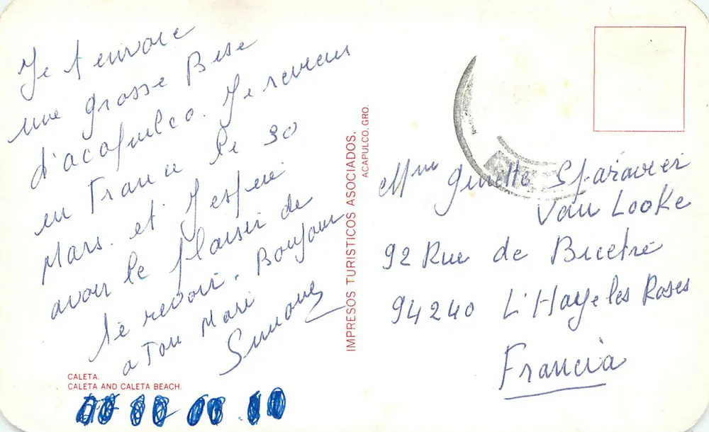 Praia da Caleta — Acapulco — Impresos Turísticos Asociados - Verso