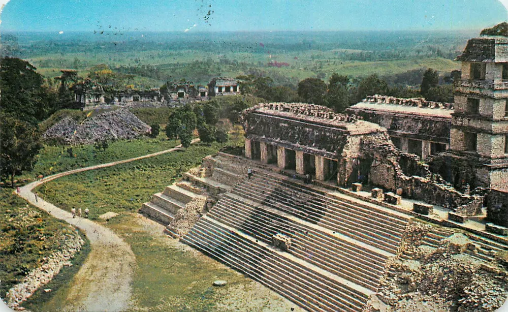 Palast und Tempel des Nord-Ensembles — Palenque, Chiapas — POSTKARTE Mexfoto - Vorderseite