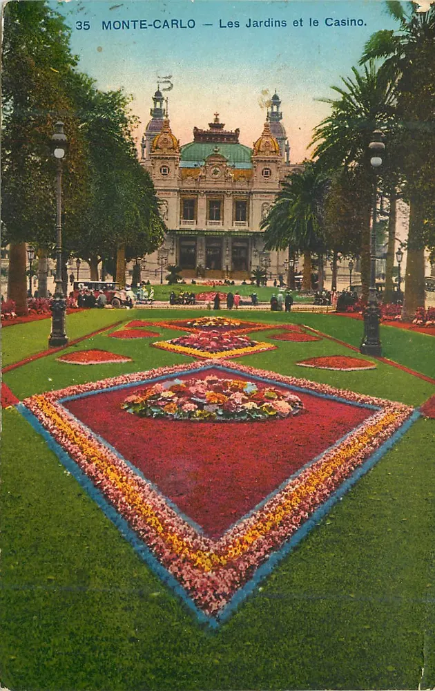 Monte-Carlo — Les Jardins et le Casino — éditeur A.D.I.A. n°35 - Recto