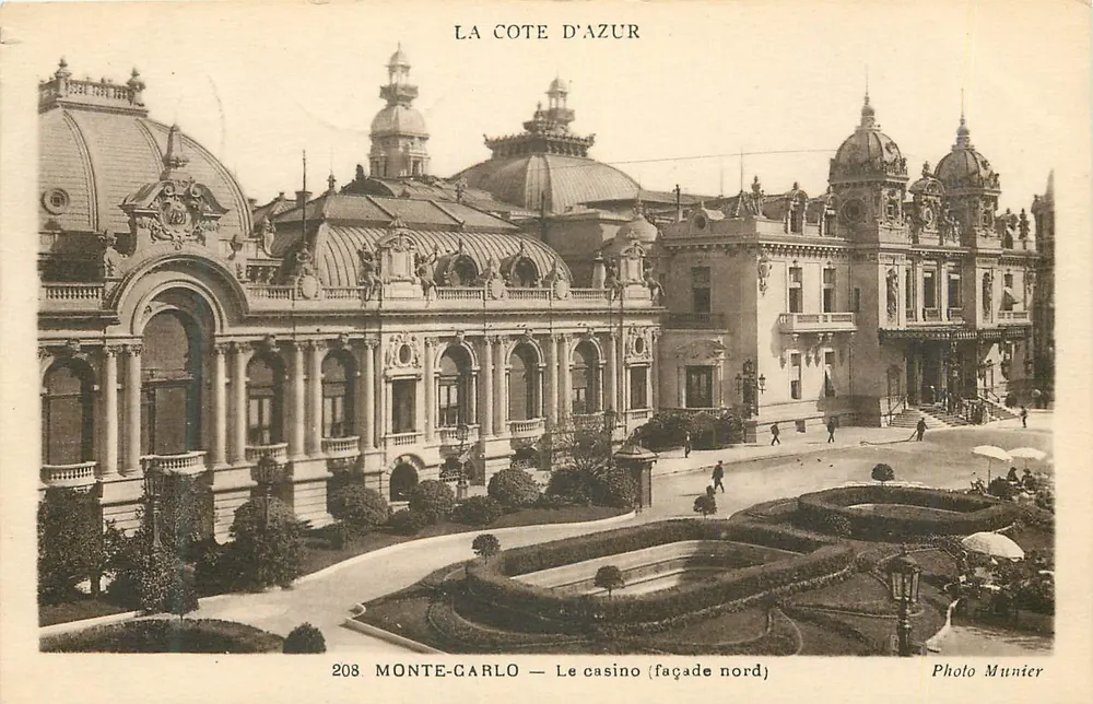 Monte-Carlo — O cassino (fachada norte) — Foto Munier, n° 208 - Frente