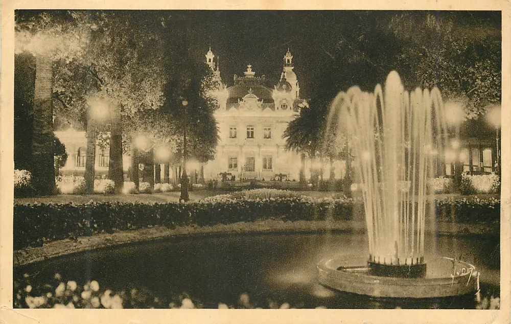 Monte-Carlo — Ansicht des Casinos und der Gärten bei Nacht — Les Éditions d'Art YVON, n° 474 - Vorderseite