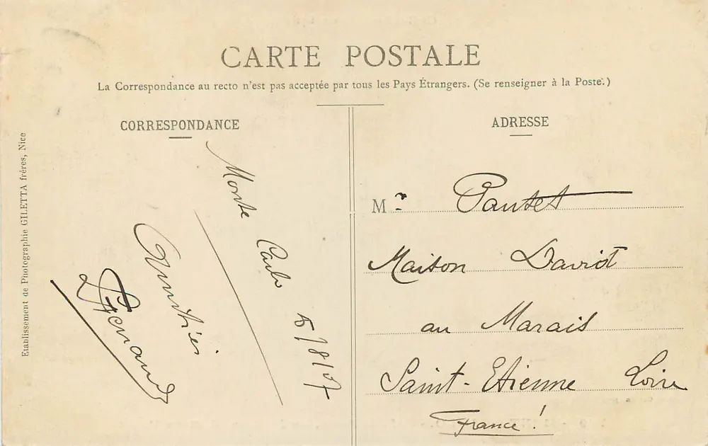 MONTE-CARLO — Café de Paris, die Gärten, Riviera Palace — Giletta-Ausgabe, Foto., Nice, Nr. 709 - Rückseite
