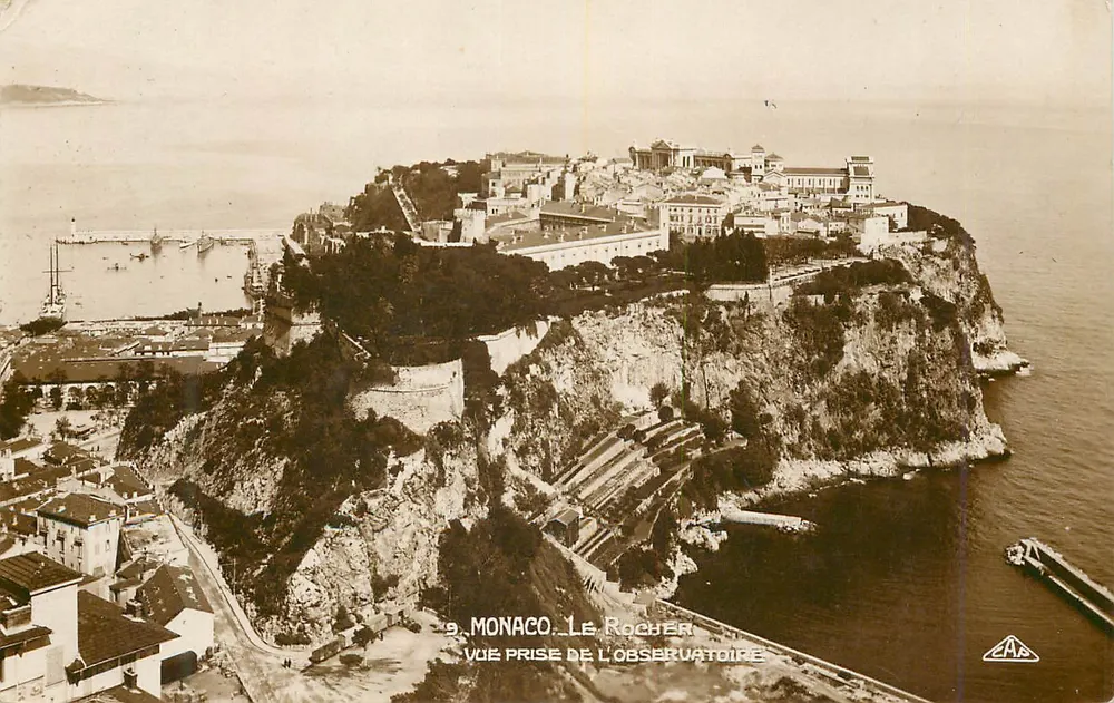 Monaco - Der Felsen — Ansicht vom Observatorium — Verlag CAA, Nr. 9 - Vorderseite