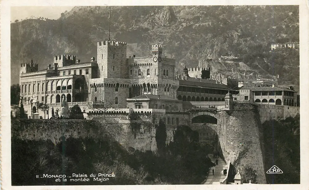 Monaco - Palacio del Príncipe y la montée Major — editor A.P. n°11 - Anverso