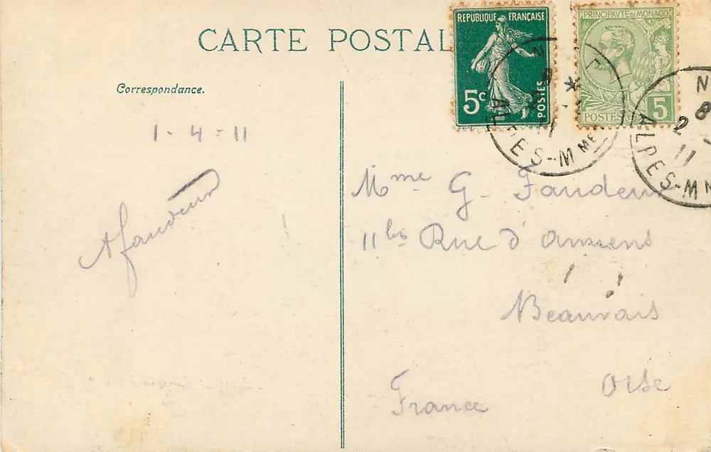 Mônaco — O Palácio do Príncipe — ND. Fot. n°116 - Verso