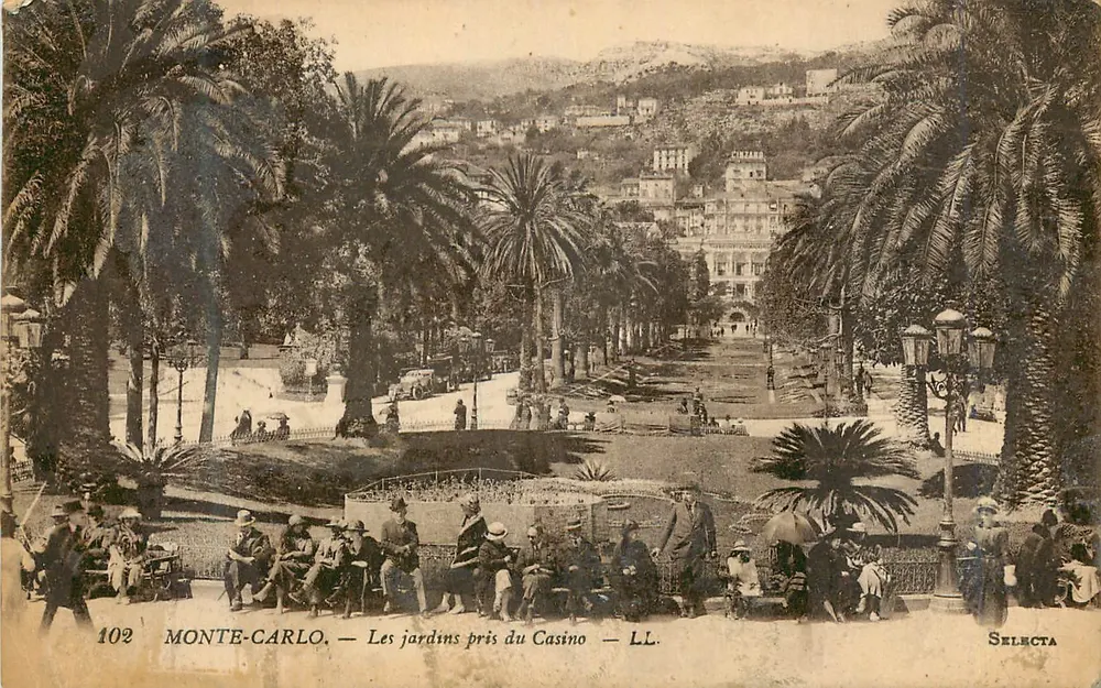 Monte-Carlo — Gärten in der Nähe des Casinos — SELECTA, Nr. 102 - Vorderseite
