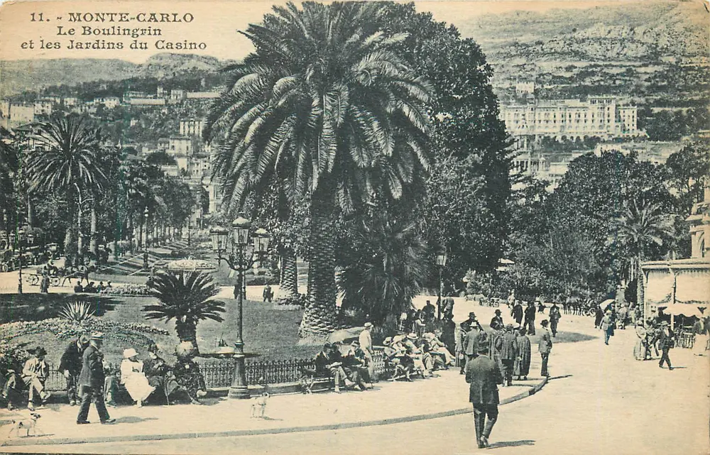 Monte-Carlo — Der Boulingrin und die Gärten des Casinos — Rostan & Reneaud, Verlage - Vorderseite