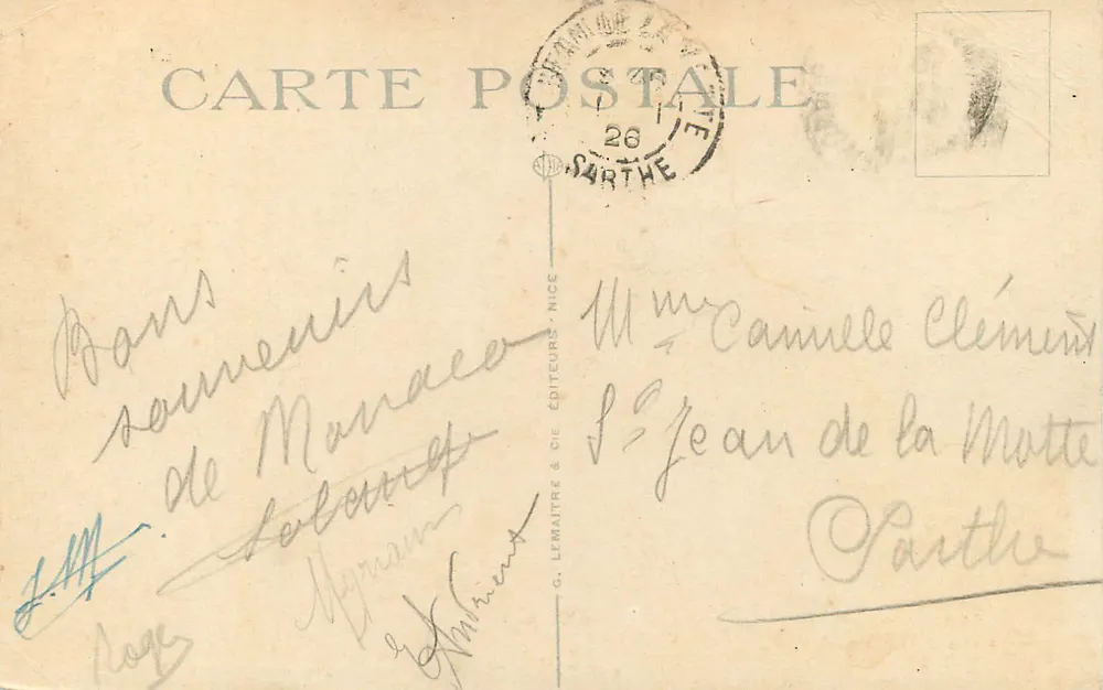 Monte-Carlo — O Casino — G. Lemaître & Cie, Nice, n°44 - Verso