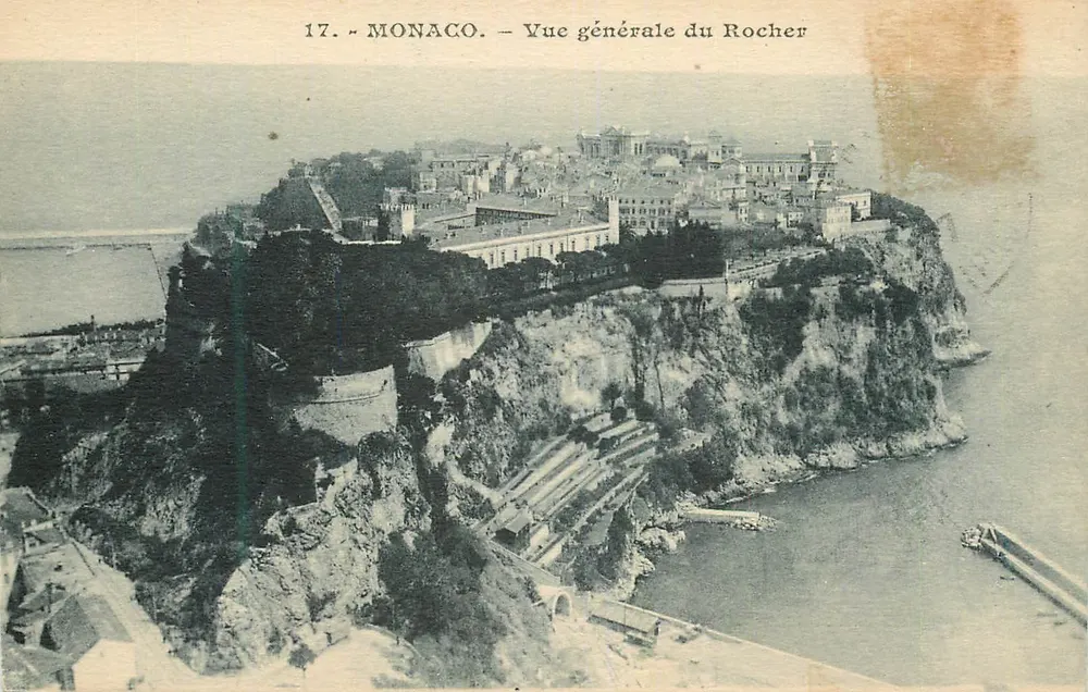 Monaco — Vista geral do Rocher — Rostan & Repaund, editores Nice - Frente