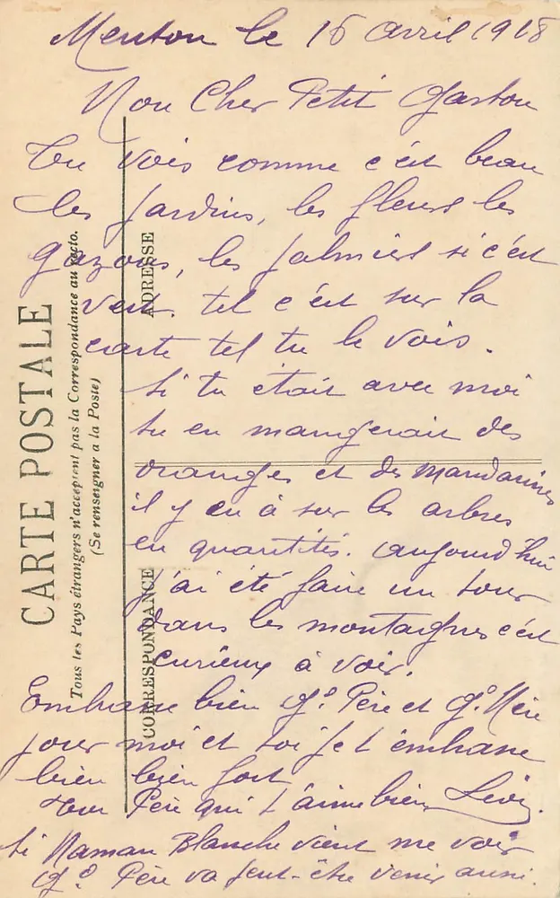 Monte-Carlo — Ansicht aus den Gärten — LL. n° 956 - Rückseite