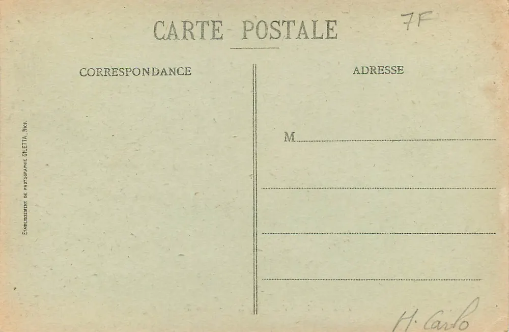 Monte Carlo - Os Jardins — Edição Giletta, n° 792 - Verso