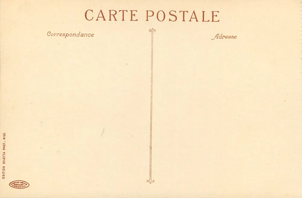Monte-Carlo - Les Terrasses — vue sur la mer avec un paquebot — édition Giletta, NICE, n° 729 - Verso