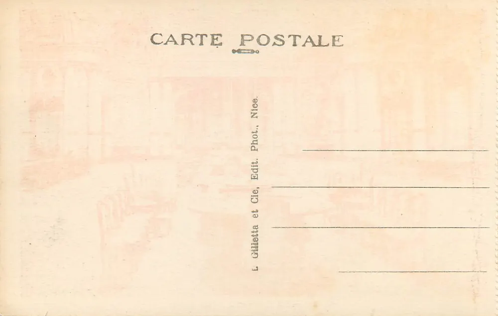 Monte Carlo — O Casino — Editora L. Gilletta et Cie, Nice - Verso
