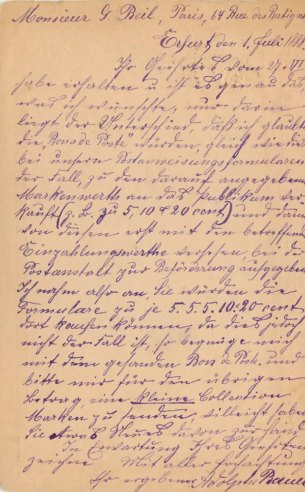 Antike Ansichtskarte — Weltbriefverein — Verlag: Weltbriefverein — Seriennummer: 88 - Rückseite