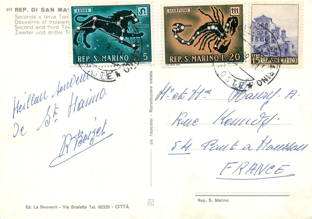 Schloss San Marino — Republik San Marino — Verlag La Souvenir - Rückseite