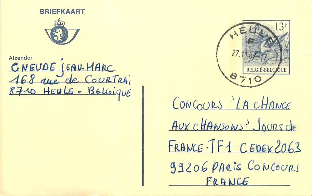Heule — Concours 'La Chance' — BRIEFKAART - Voorkant