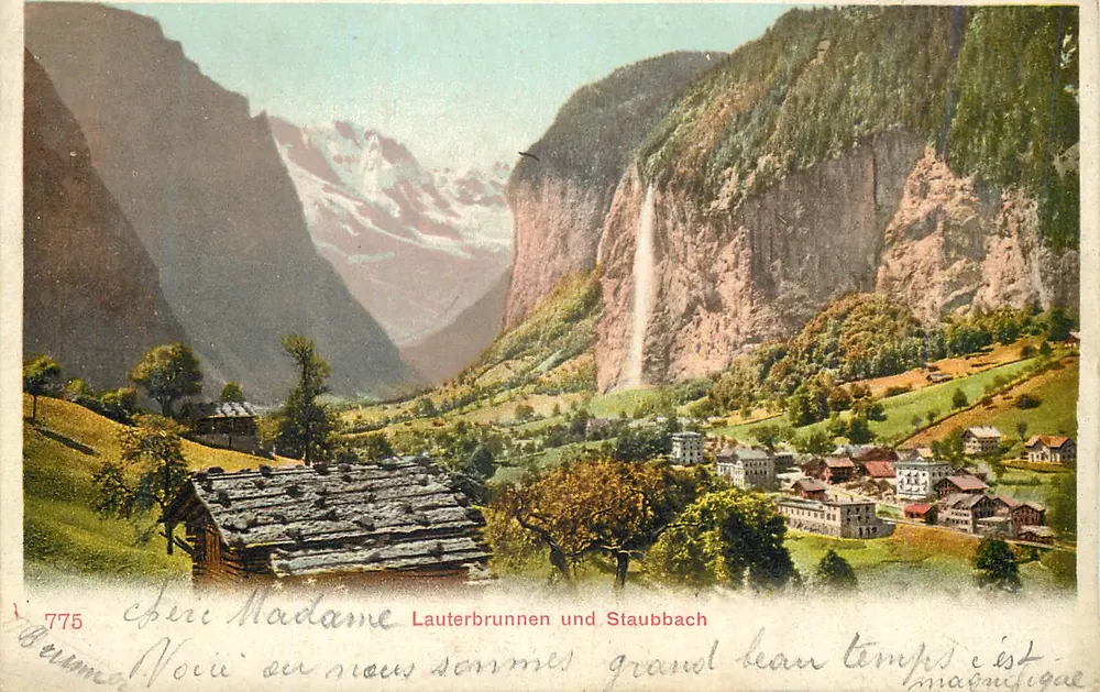 Lauterbrunnen und Staubbach — prachtige uitzicht — uitgever Burma, n° 775 - Voorkant
