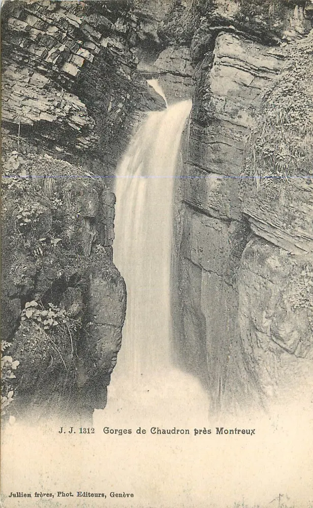 Gorges de Chaudron perto de Montreux — J. J. 1312 — Jullien frères, Fotógrafo, Editor, Genebra - Frente
