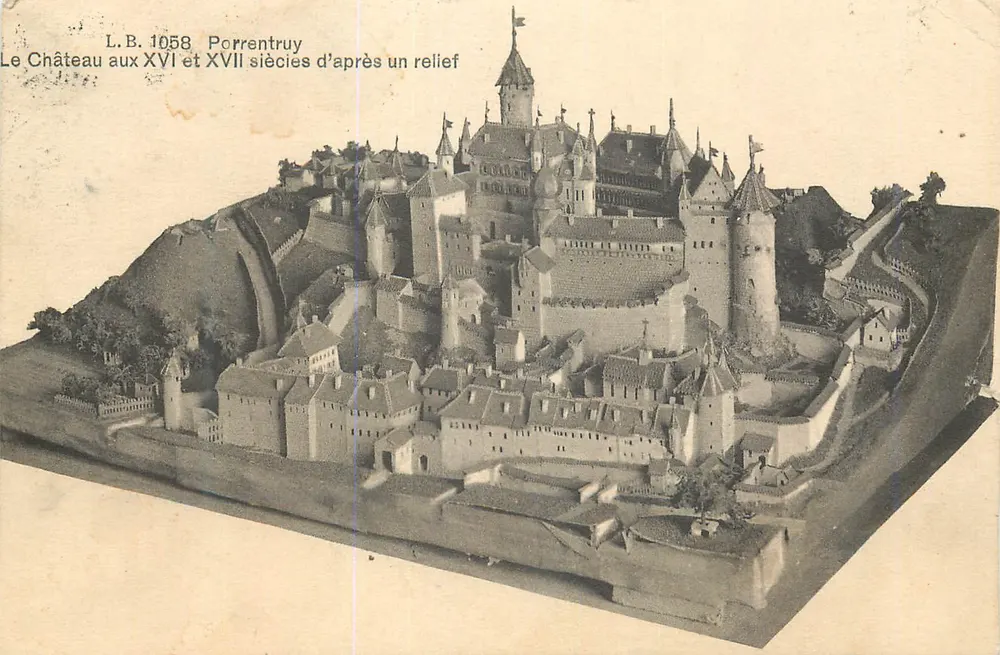 Porrentruy — Das Schloss im 16. und 17. Jahrhundert nach einem Relief — L.B. 1058 - Vorderseite