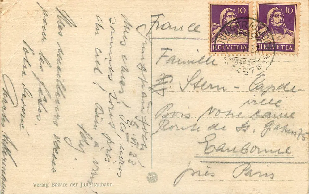 Jungfraujoch — sommet enneigé avec le Berghaus — Verlag Bazare der Jungfraubahn - Rewers