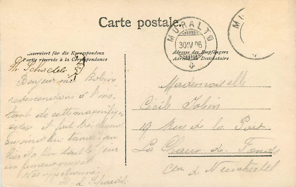 Nossa Senhora do Sasso e o Funicular em Locarno — Verlag v. Gebr. Büchi, Fot., Locarno, n° 1011 - Verso