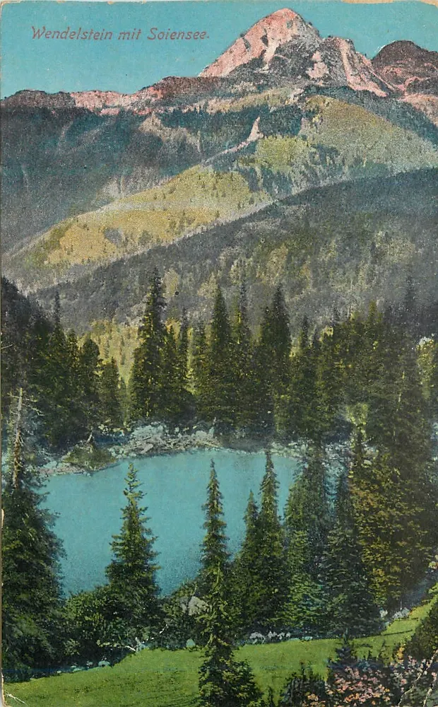 Wendelstein com Lago Soiensee — vista alpina — editor Nr. 11 259, G.I. August Zerle, Mütchen - Frente