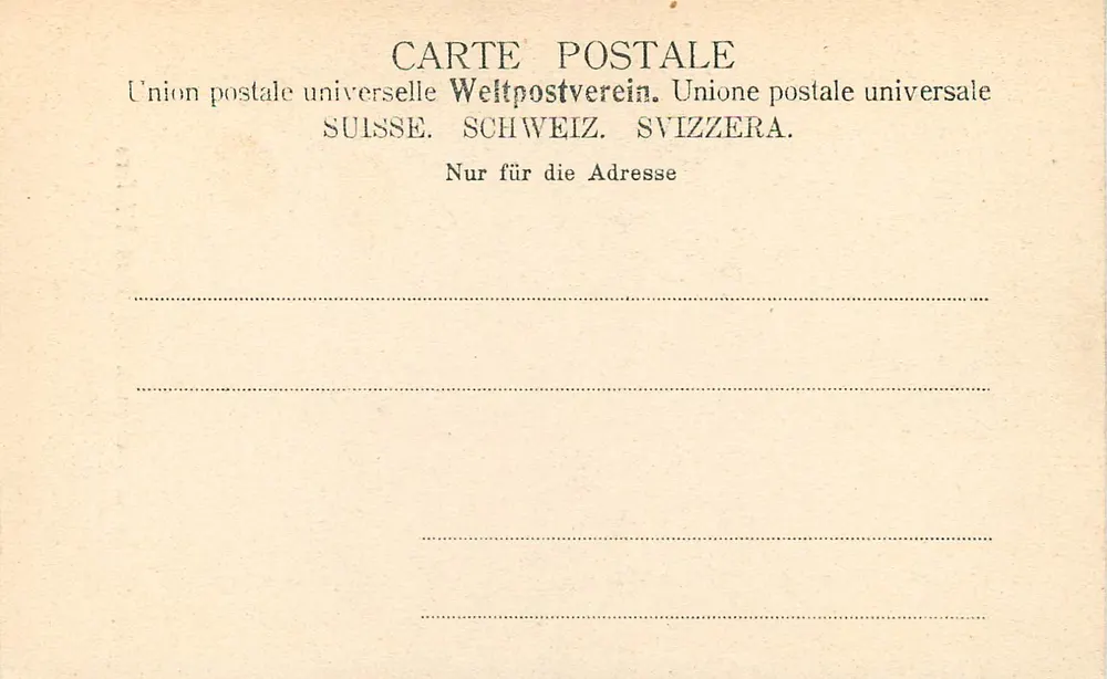 Ende Taminaschlucht bei Bad Pfäfers — Verlag J. Fetzer, Ragaz - Rückseite