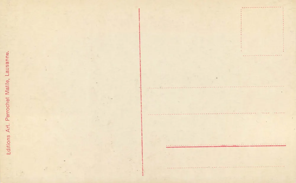 Gipfel der Aiguille Javelle — Ansicht von Kletterern — Editions Art. Perochoet, Lausanne - Rückseite
