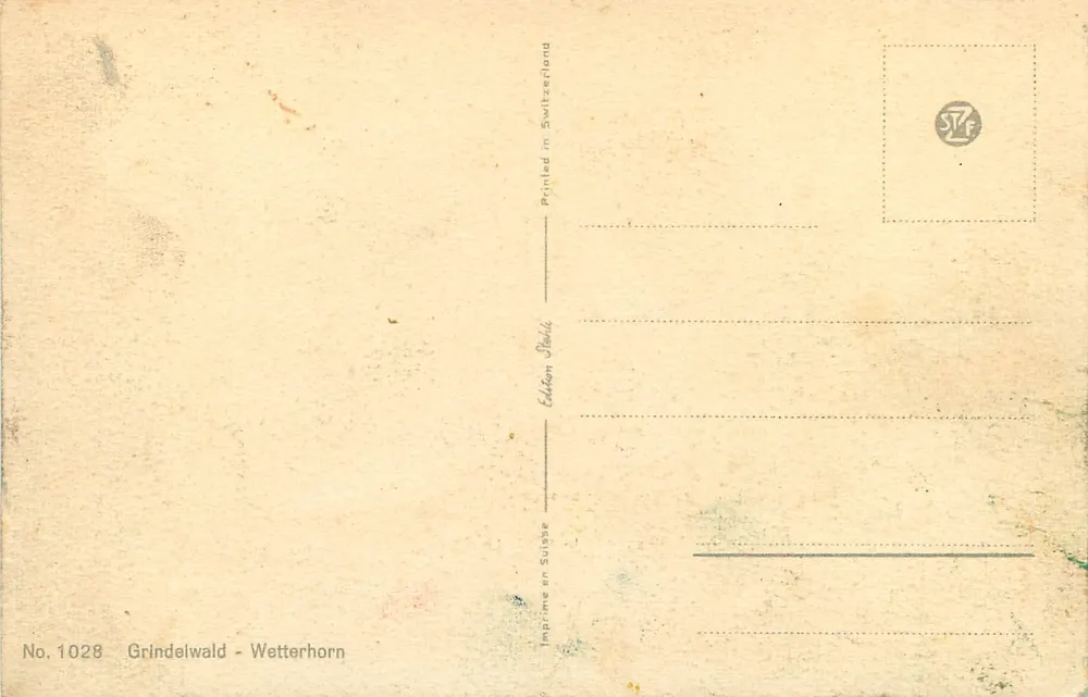 Grindelwald - Wetterhorn — uitgever Stähle, n° 1028 - Achterkant
