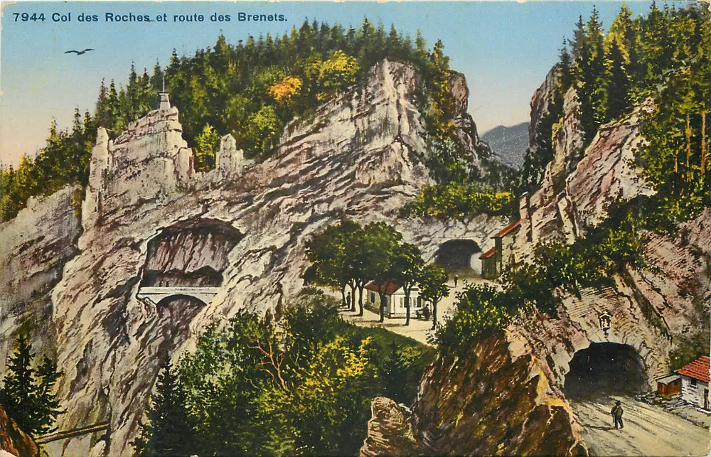 Col des Roches e estrada dos Brenets — 7944 — Fototipia Cr. Nauchâtel - Frente