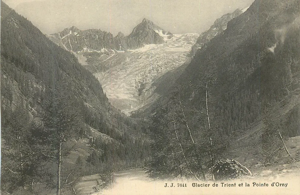 Gletsjer van Trient en de Punta d'Orny — J.J. 7641 — Jullien frères, Genève - Voorkant