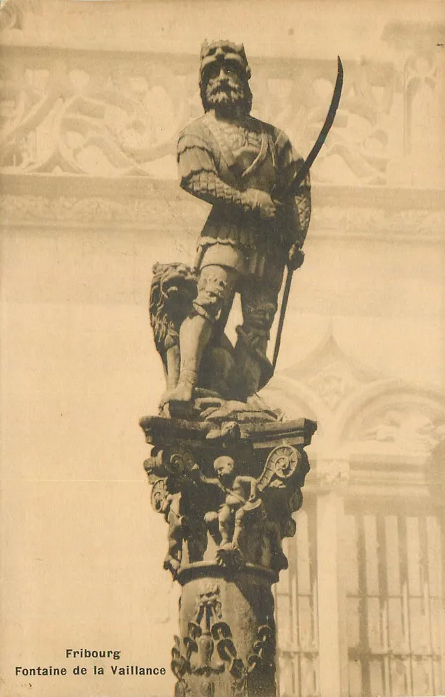 Fontaine de la Vaillance — Fribourg — Editions Louis Burgy, Lausanne - Vorderseite