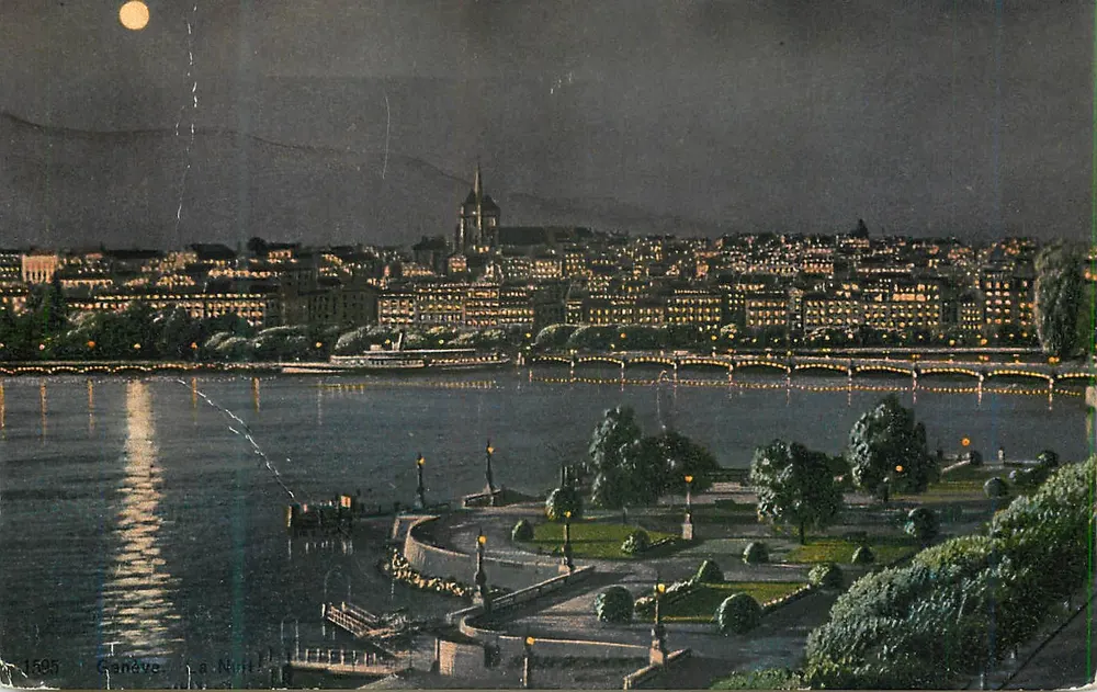 Genebra — A Noite — Fot. Editor O. Sartori, Genebra - Frente