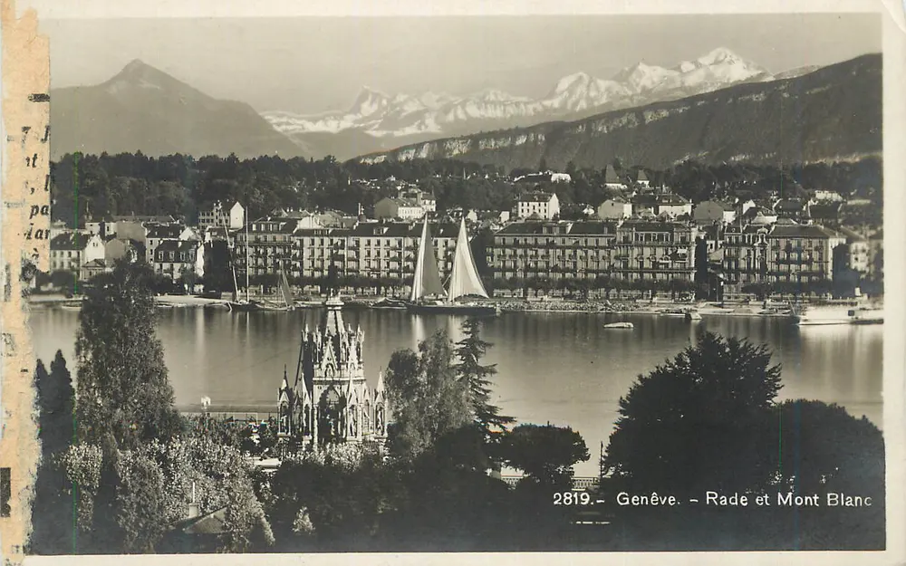 Geneva - Harbour and Mont Blanc — Société Graphique Neuchâtel, no. 2819 - Front