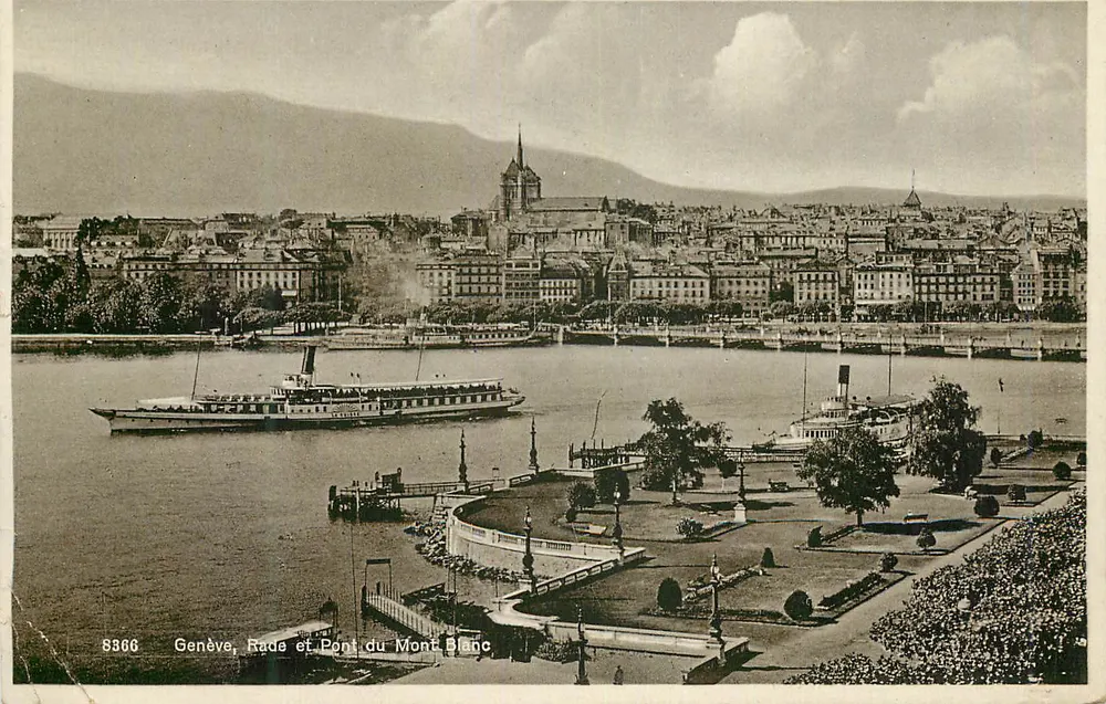 Genève, Rade et Pont du Mont Blanc — S366 — Phototypie Co. - Recto