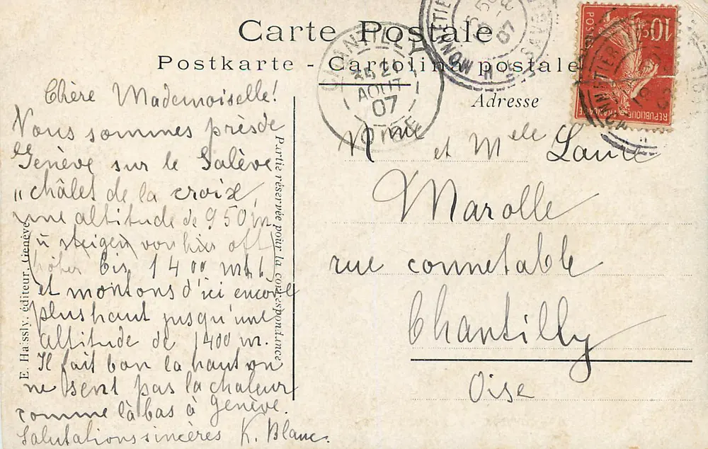 Genève - Monument do Geral Dufour — E. Haissly, n°30 - Verso