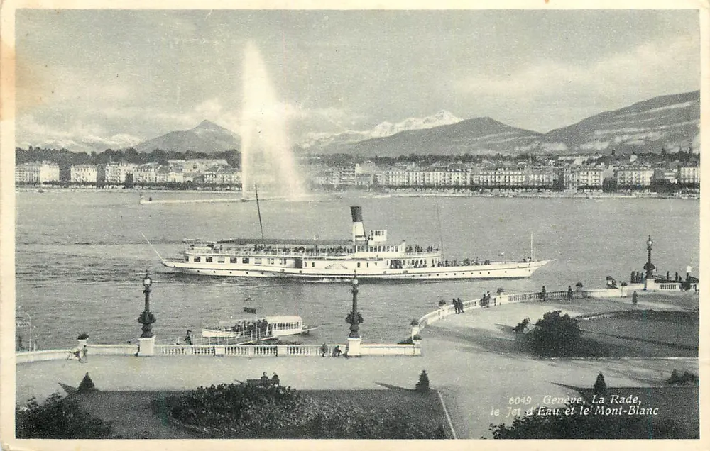 Genève, La Rade, le Jet d'Eau et le Mont-Blanc — édition SCF, n° 6049 - Recto