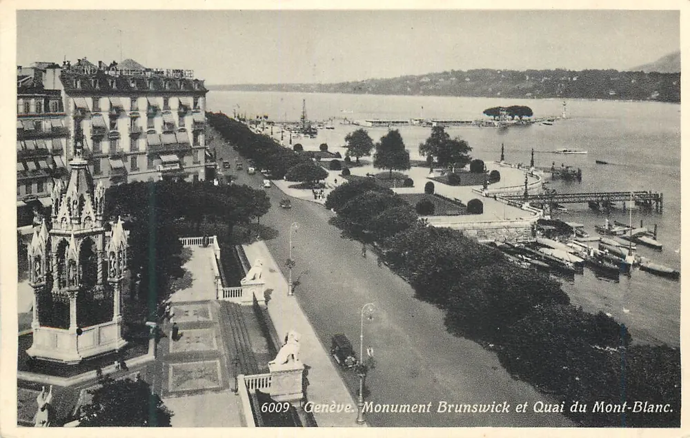 Genf. Denkmal Brunswick und Quai du Mont-Blanc — n° 6009 - Vorderseite