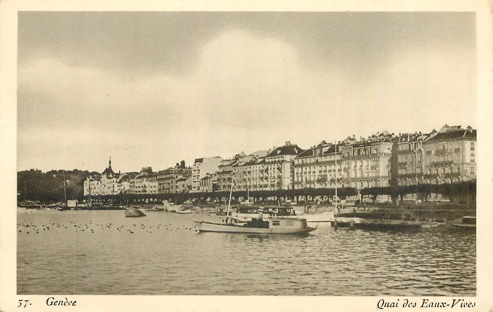 Quai des Eaux-Vives — Genebra — Éditions Paul Lebet - Frente