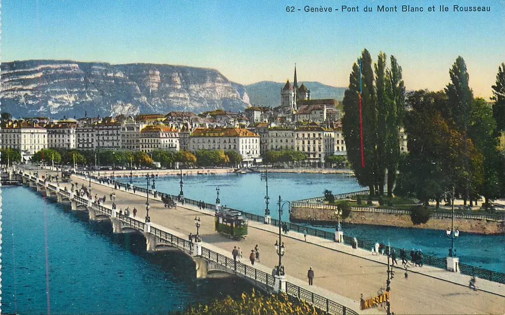Genève - Pont du Mont Blanc et Île Rousseau — Société Graphique Neuchâtel, n°62 - Vorderseite