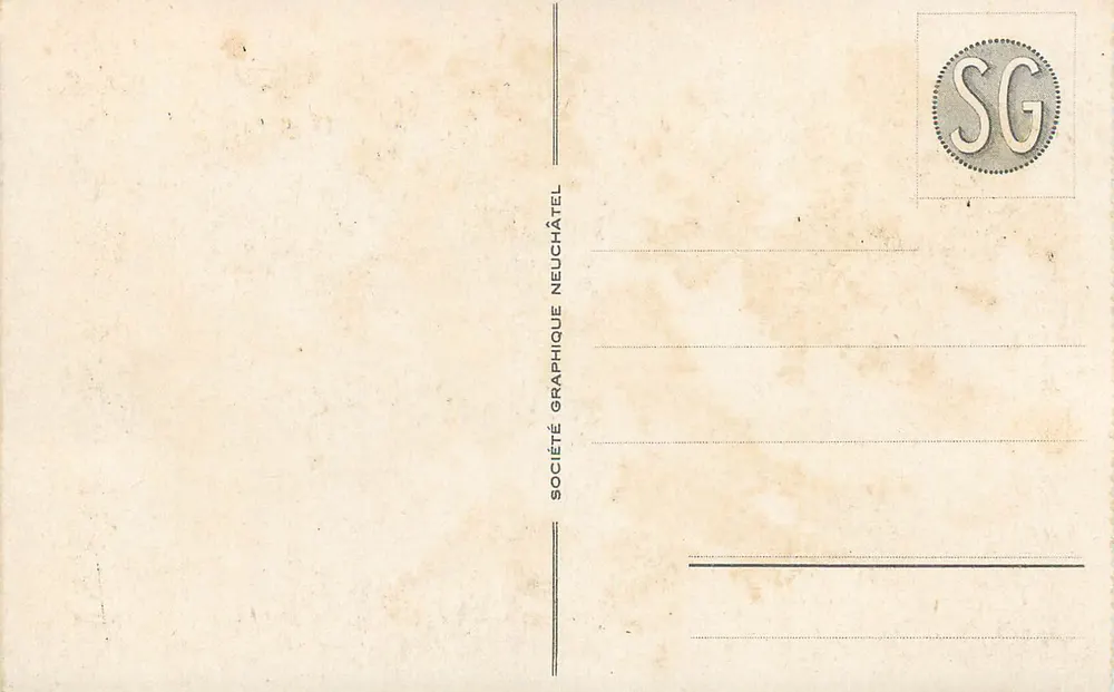 Genf - Île Rousseau und Pont du Mont Blanc — Société Graphique Neuchâtel, Nr. 60 - Rückseite