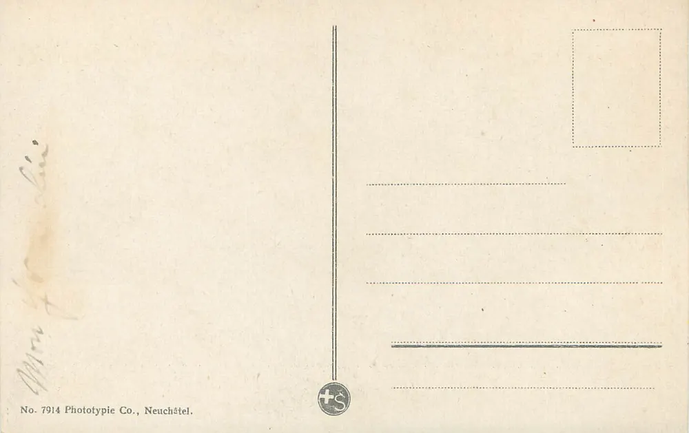 Genebra — vista aérea — Phototypie Co., Neuchâtel, n° 7914 - Verso