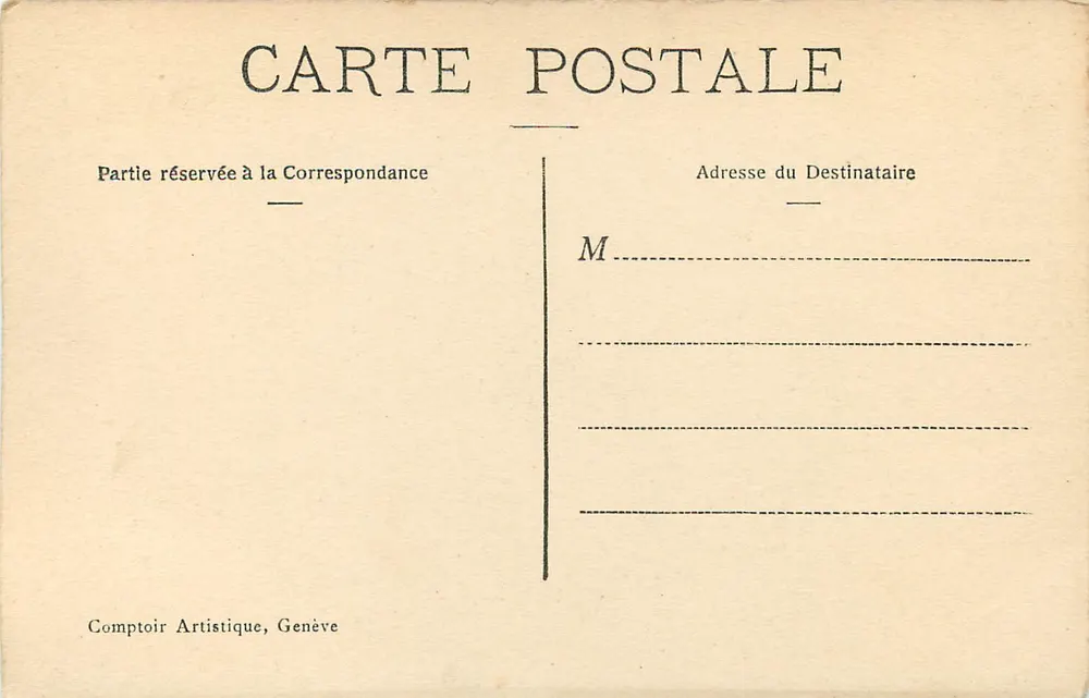 Genève — Rue du Mont-Blanc — Comptoir Artistique, Genève, n°56 - Verso
