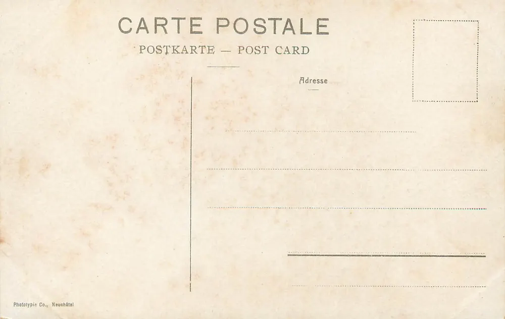 Genève, Quai et Pont du Mont Blanc — Phototypie Co., Neuchâtel, n°930 - Verso