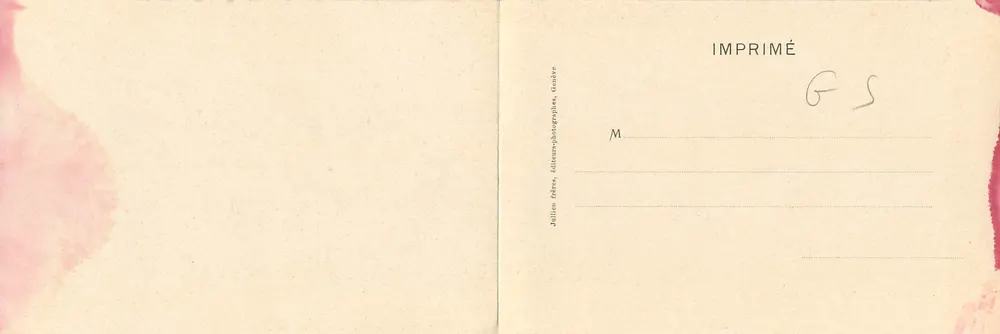 La Rade de Genève et le Mont-Blanc — J.J. 2390 — Jallien, éditeur-photographe, Genève - Verso