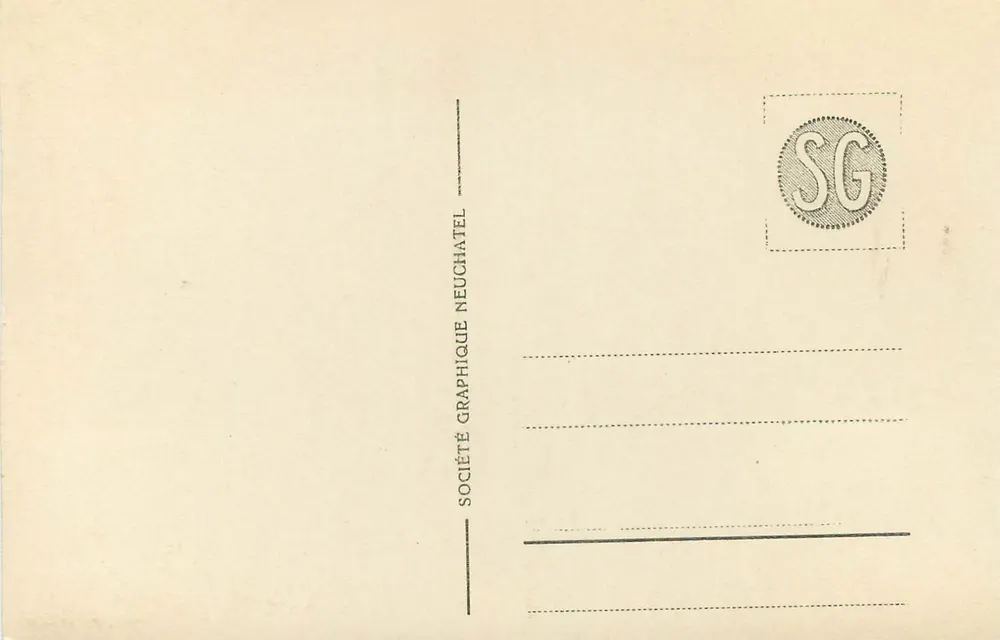 Hospice du Grand St. Bernard en hiver — Société Graphique Neuchâtel - Verso
