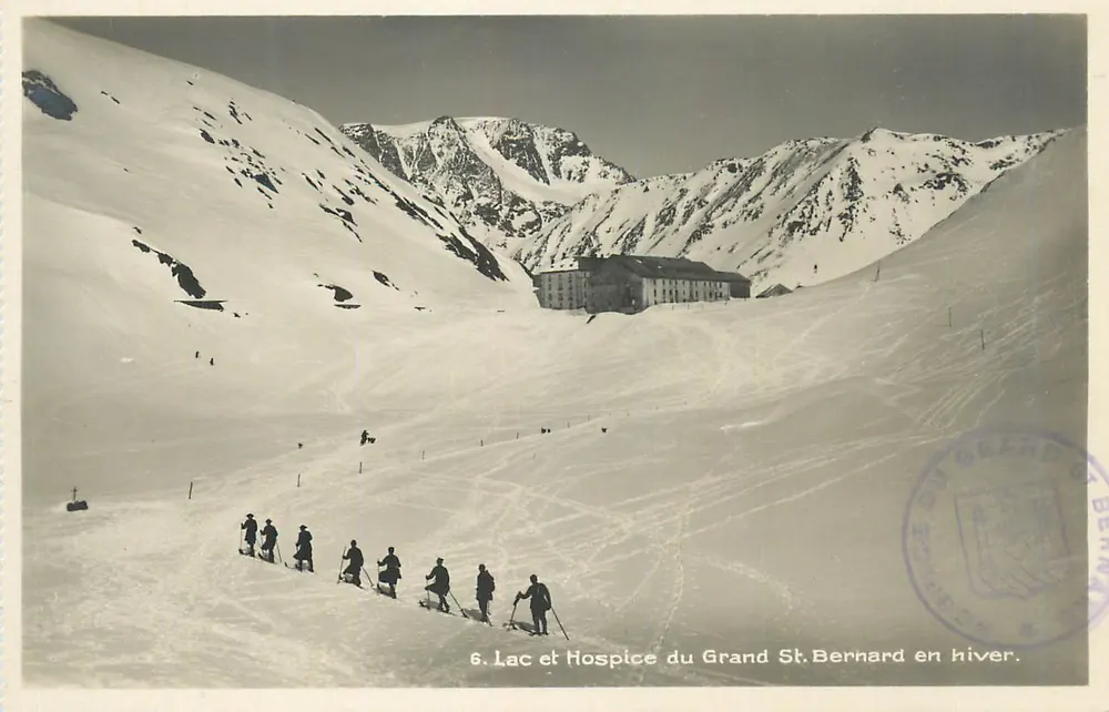 See und Hospiz des Grossen St. Bernard im Winter — Neuchâtel Graphische Gesellschaft, Nr. 6 - Vorderseite