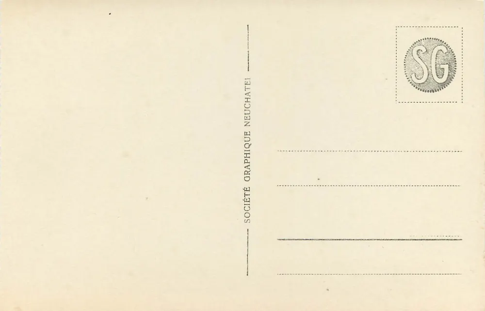 See und Hospiz des Grossen St. Bernard im Winter — Neuchâtel Graphische Gesellschaft, Nr. 6 - Rückseite