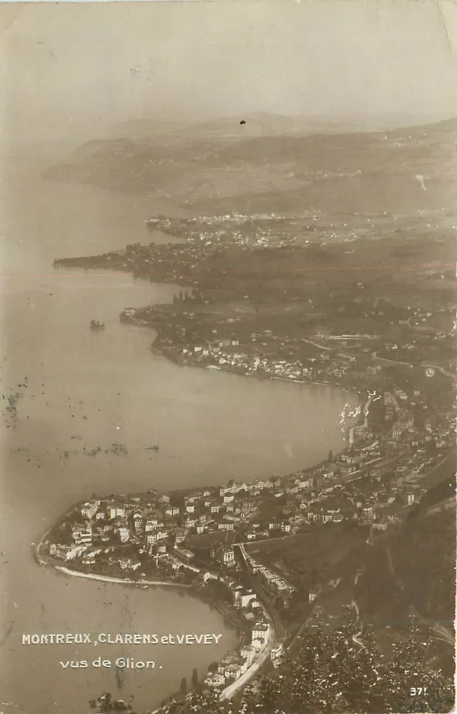 Montreux, Clarens und Vevey — Ausblick von Glion — Editions A. Perrochet & Davil — Nr. 371 - Vorderseite